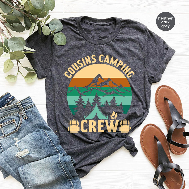 Retro Cousins Camping Crew Graphic Shirt, Vintage Camp Graphic Tees for Cousins, Cousin Crew Camping Crewneck Shirts, Cousin Camp Gifts - 2.jpg
