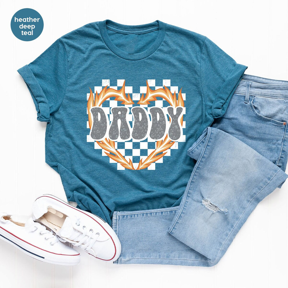 Retro Daddy Shirts, Fathers Day Gifts, Cool Heart Graphic Tees, Trendy Dad T-Shirt, Funny New Dad Outfit, Papa Clothing, Gifts from Wife - 3.jpg