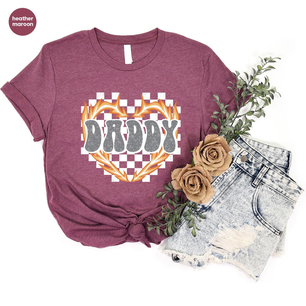 Retro Daddy Shirts, Fathers Day Gifts, Cool Heart Graphic Tees, Trendy Dad T-Shirt, Funny New Dad Outfit, Papa Clothing, Gifts from Wife - 4.jpg