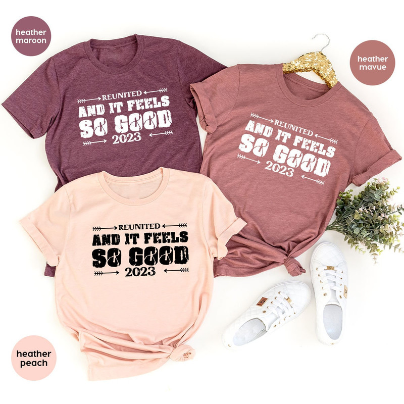 Retro Family Reunion TShirts, Custom Family Matching Shirts, Family Reunion Gift, Personalized Gifts, Reunited And It Feels So Good T-Shirt - 3.jpg
