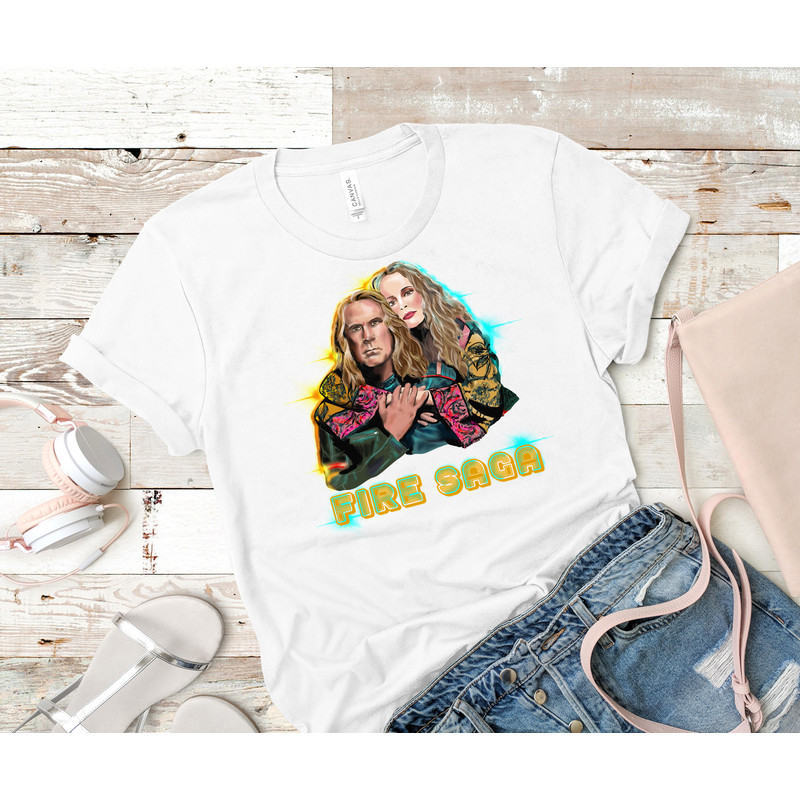 Eurovision Iceland  Fire Saga Lars and Sigrit ferrell Essential T-Shirt 46_White_White.jpg