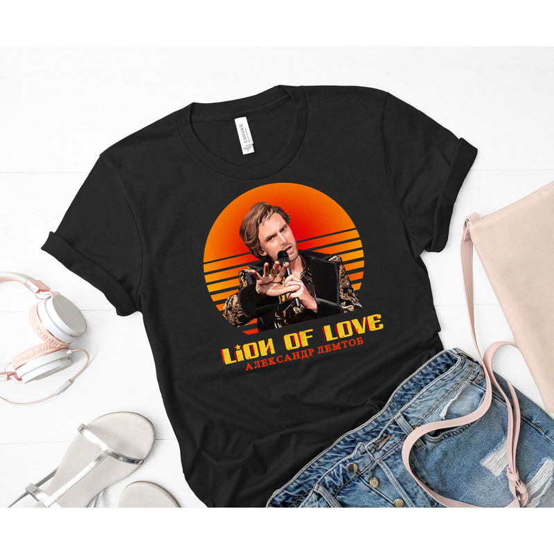 Lion of Love Alexander Lemtov Russia Eurovision Fire Saga Essential T-Shirt 42_Black_Black.jpg