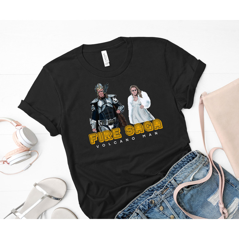 Eurovision Fire Saga Volcano Man Ferrell and Mcadams Essential T-Shirt 54_Black_Black.jpg