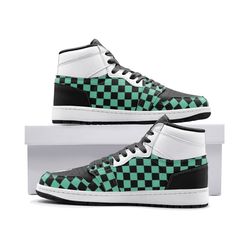 tanjiro kamado demon slayer jd1 shoes, tanjiro kamado demon slayer jordan 1 shoes, demon slayer shoes sneaker