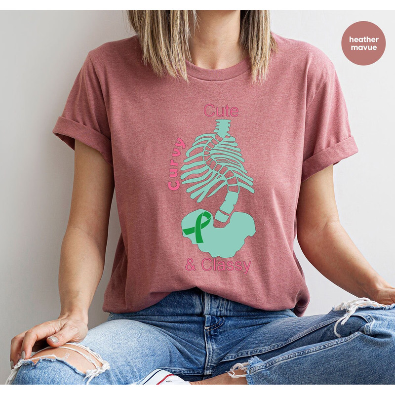 Scoliosis Shirt, Scoliosis Awareness Outfit, Scoliosis Warrior Gift, Scoliosis Survivor Tshirt, Scoliosis Green Ribbon, Spine Graphic Tees - 2.jpg