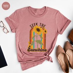 seek the sunshine shirt, sunshine t-shirt, vintage shirt, happy sunflower shirt, positivity t shirt, positive vibes, ret