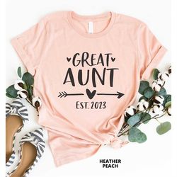 great aunt est 2023, pregnancy reveal, baby announcement, great-aunt gift, great aunt shirt, cute great aunt gift, gift