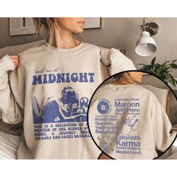 meet me at midnight sweatshirt 2 side, taylor album midnight tshirt, taylor swiftie merch, reading taylor's version, tay