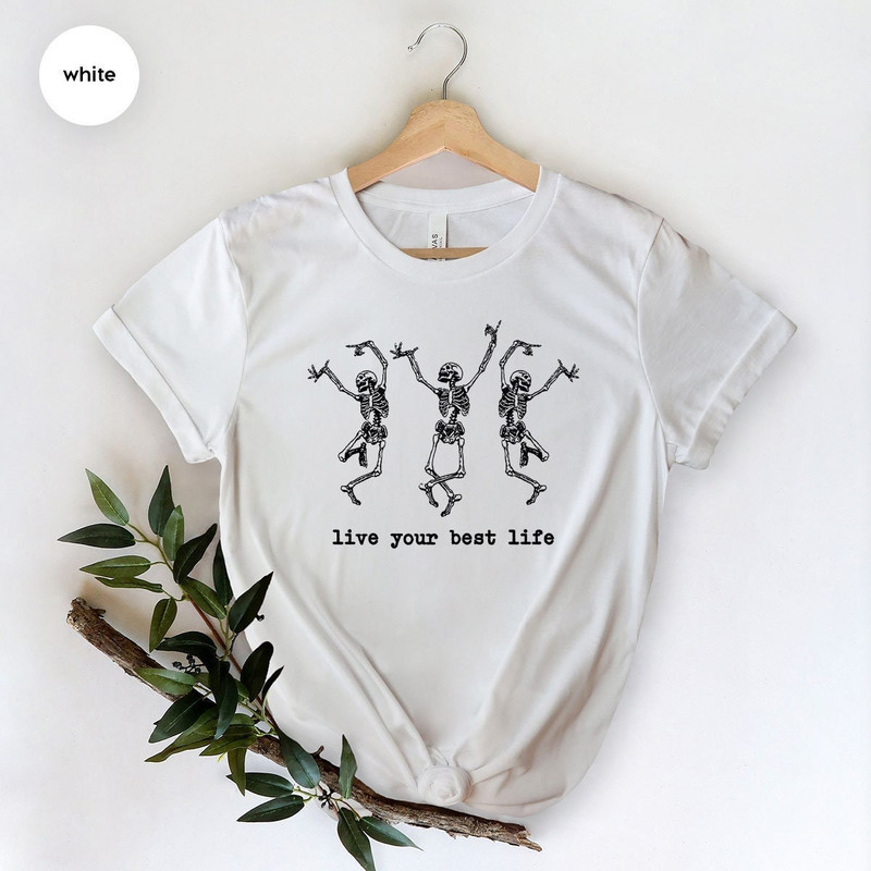 Skeleton T Shirt, Spooky Season, Halloween T Shirt, Inspirational Shirt, Autumn Shirt, Halloween Skeleton, Halloween Party Shirt, Fall Shirt - 1.jpg