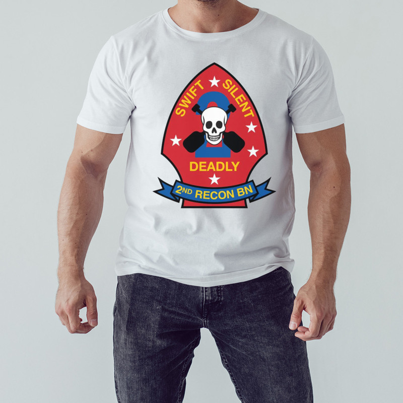 Skull Silent Swift Deadly 2nd Recon Bn Shirt, Unisex Clothing, Shirt For Men Women, Graphic Design, Unisex Shirt