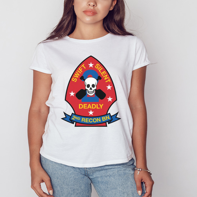 Skull Silent Swift Deadly 2nd Recon Bn Shirt, Unisex Clothing, Shirt For Men Women, Graphic Design, Unisex Shirt