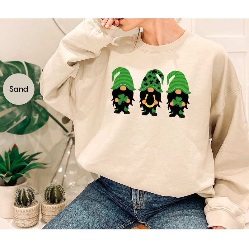 St Patricks Day Gnomes Long Sleeve Shirt, Cute St Patricks Day Hoodies and Sweaters, Vintage Sweatshirt, Gifts for Her, Graphic Hoodie - 2.jpg