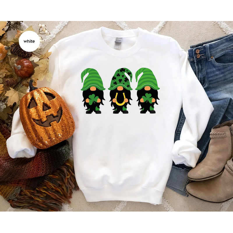St Patricks Day Gnomes Long Sleeve Shirt, Cute St Patricks Day Hoodies and Sweaters, Vintage Sweatshirt, Gifts for Her, Graphic Hoodie - 3.jpg