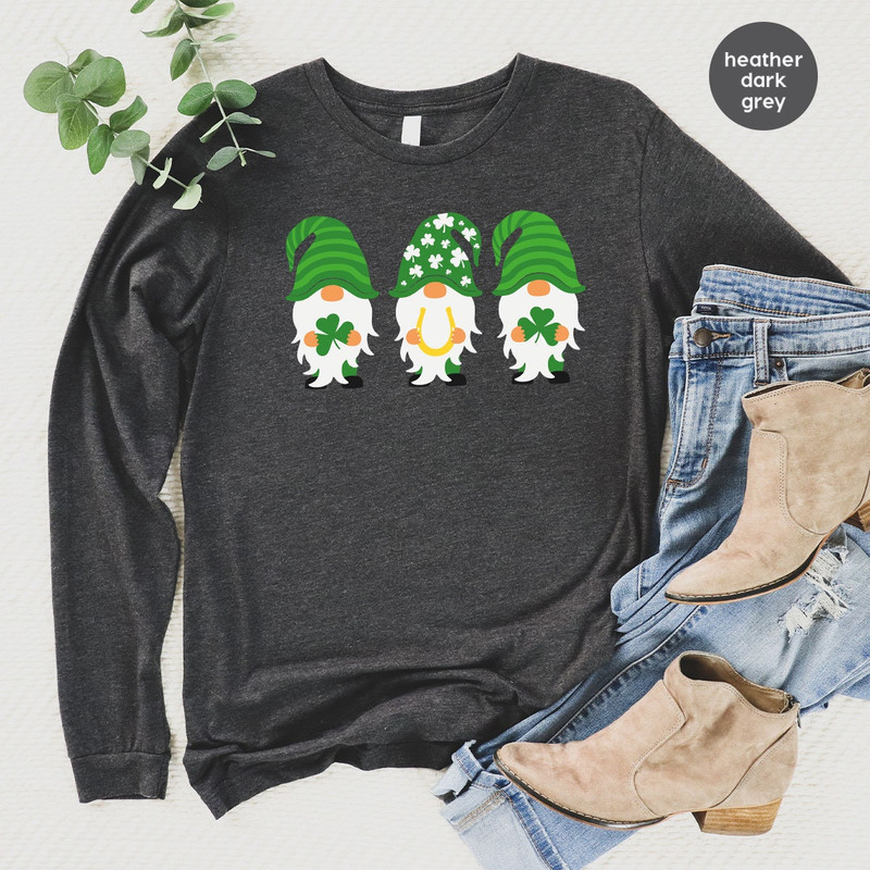 St Patricks Day Gnomes Long Sleeve Shirt, Cute St Patricks Day Hoodies and Sweaters, Vintage Sweatshirt, Gifts for Her, Graphic Hoodie - 6.jpg