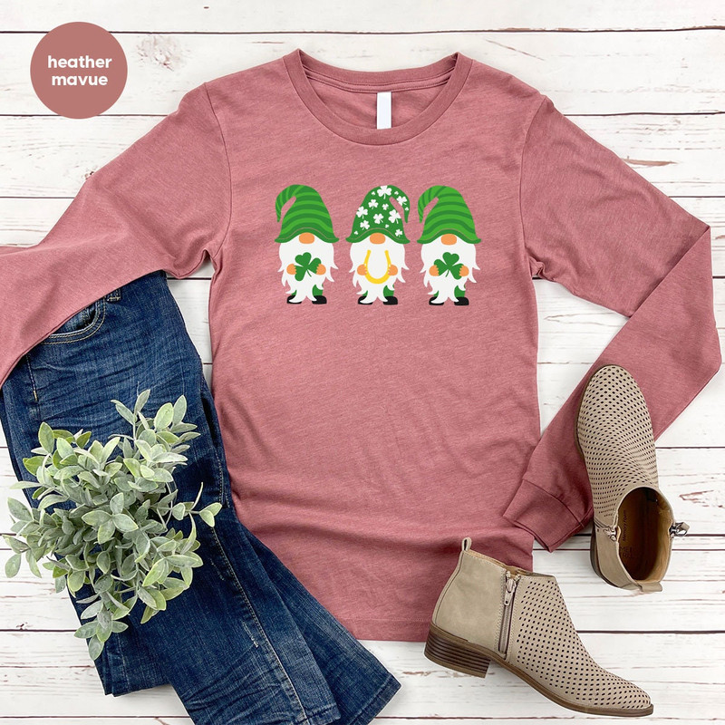 St Patricks Day Gnomes Long Sleeve Shirt, Cute St Patricks Day Hoodies and Sweaters, Vintage Sweatshirt, Gifts for Her, Graphic Hoodie - 7.jpg