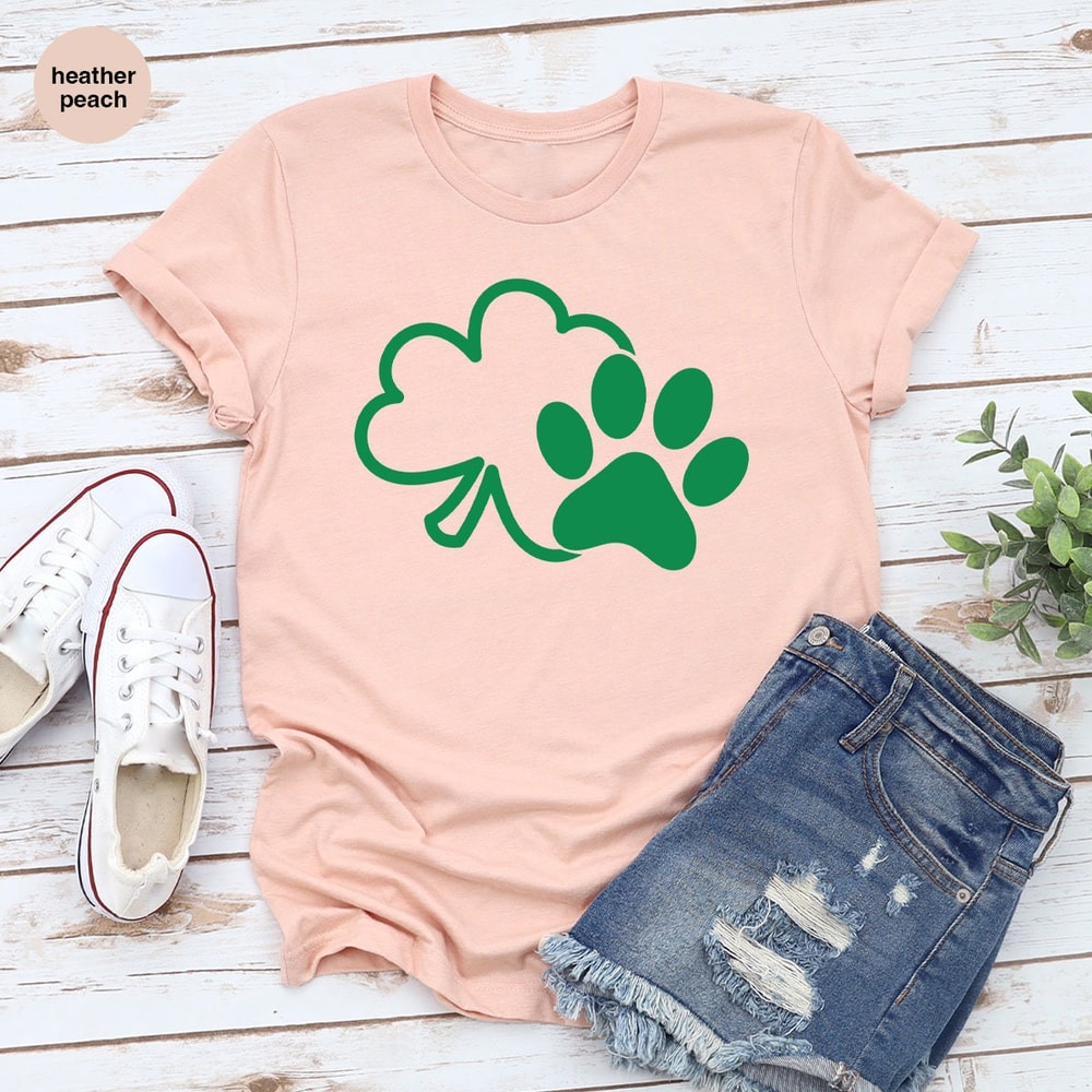 St Patricks Day Shirt, Irish Cat Mom Shirts, Dog Mom Gift, Shamrock Sweatshirt, Paw Print Clover Graphic Tees, St Paddy Shirts, Lucky TShirt - 4.jpg
