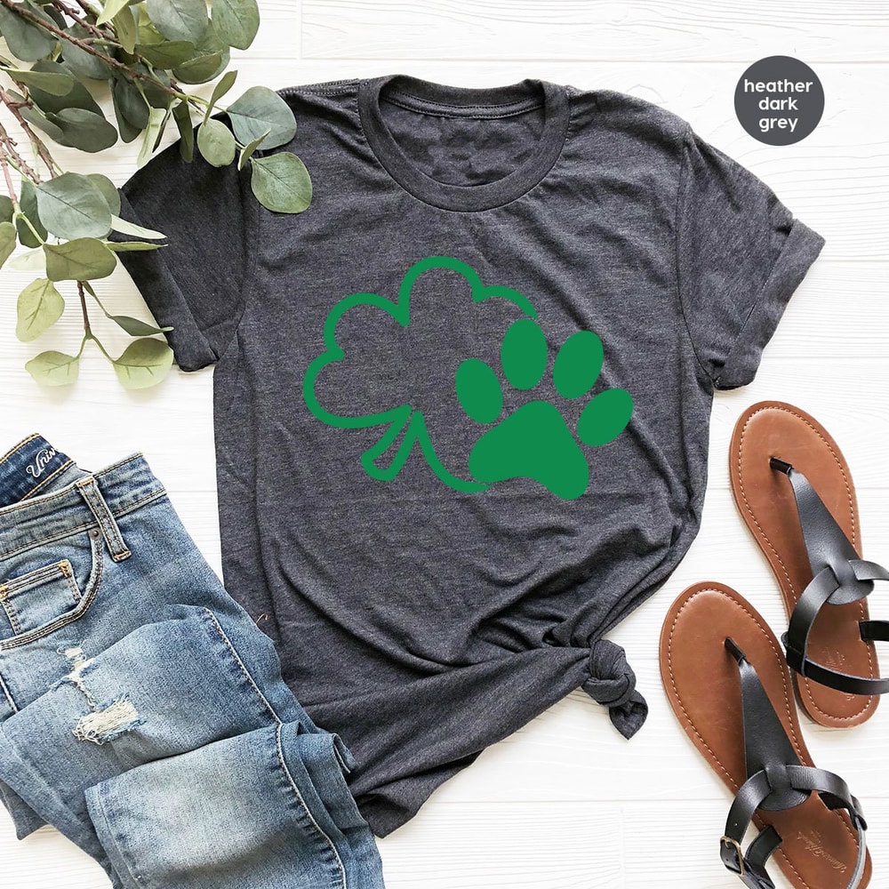 St Patricks Day Shirt, Irish Cat Mom Shirts, Dog Mom Gift, Shamrock Sweatshirt, Paw Print Clover Graphic Tees, St Paddy Shirts, Lucky TShirt - 6.jpg