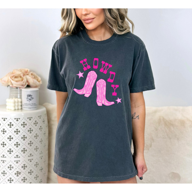 Comfort Retro Howdy Shirt, Vintage Country Girl Shirt, Howdy Cowgirl Shirt, Cowgirl Boots Shirt, Boho Desert Graphic Tee, Country Music Gift - 2.jpg