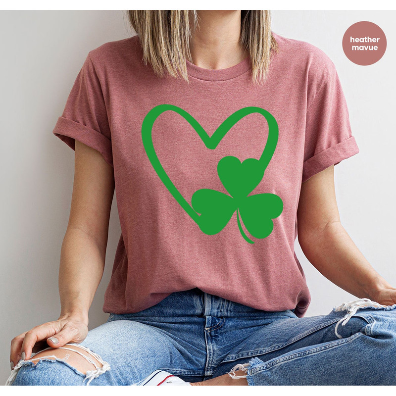 St Patrick's Day T-Shirt, Clover Heart Graphic Tees, St Paddy's TShirt, Funny Irish Women's Tshirt, St Patrick's Day Gift, Irish Gifts - 3.jpg