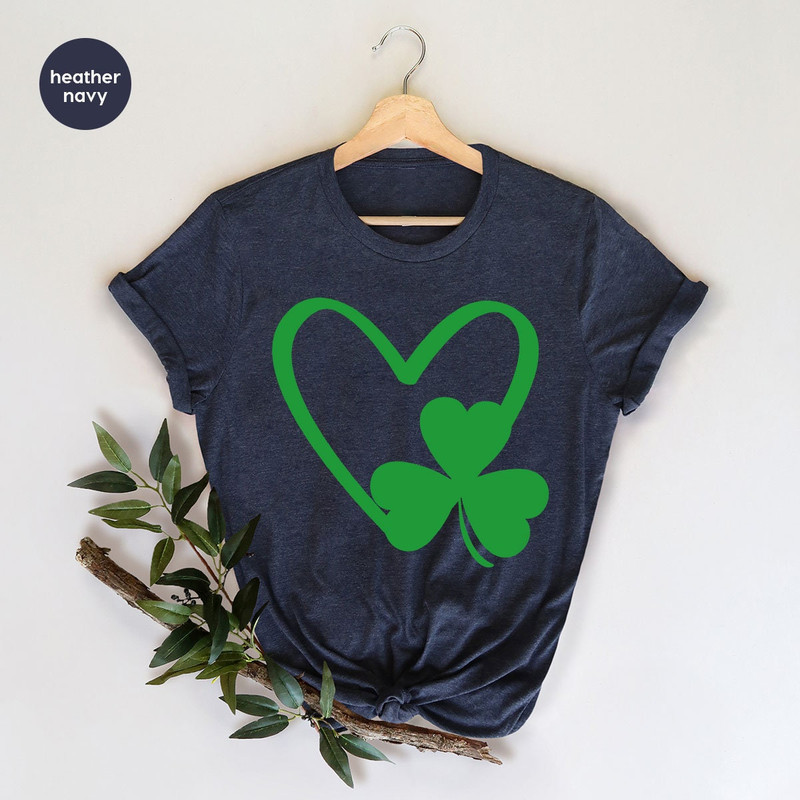 St Patrick's Day T-Shirt, Clover Heart Graphic Tees, St Paddy's TShirt, Funny Irish Women's Tshirt, St Patrick's Day Gift, Irish Gifts - 4.jpg