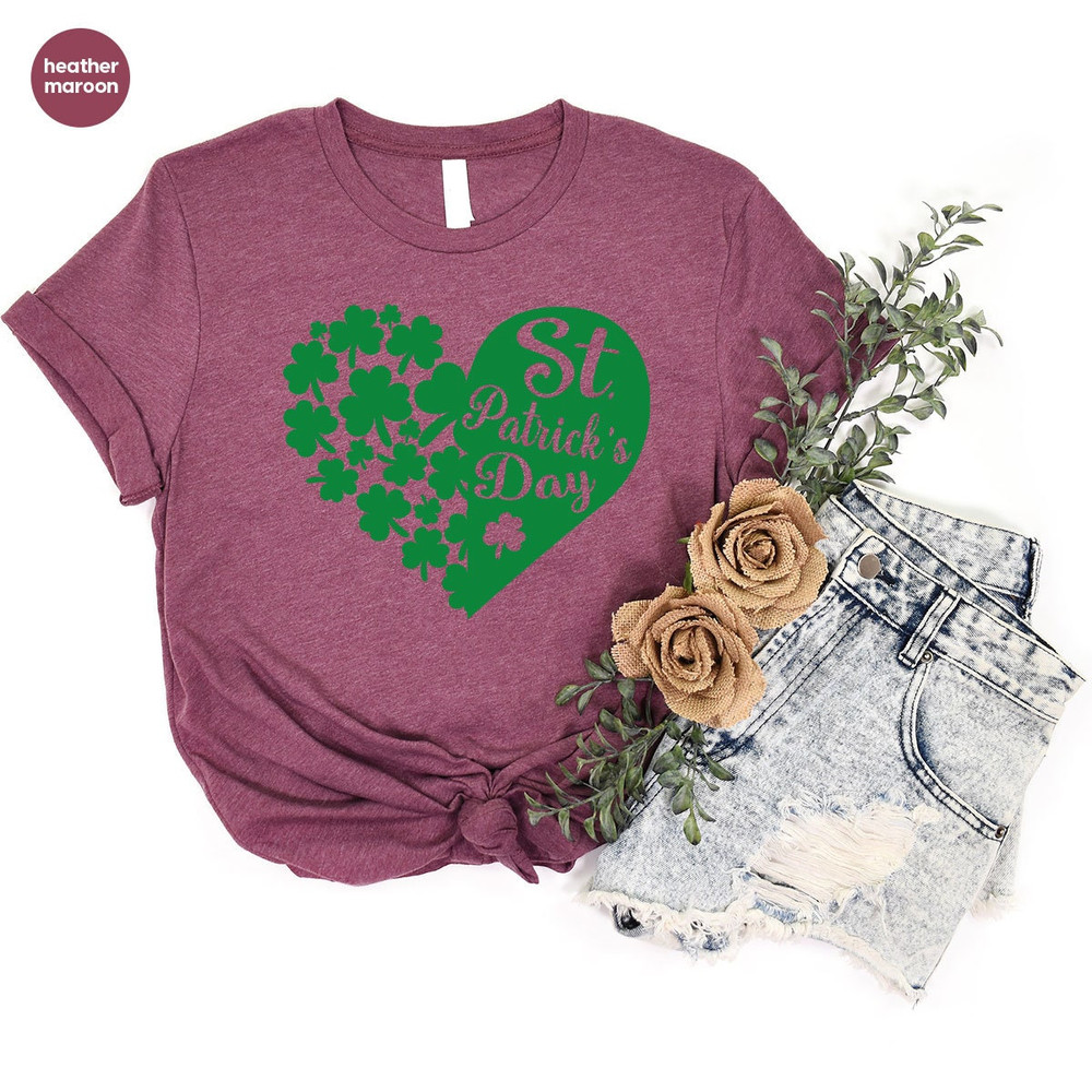 St Patricks Day T-Shirt, Irish Women Clothing, St Patricks Day Gift, St Paddy Crewneck Sweatshirt, Clover Heart Shirts for Women - 6.jpg