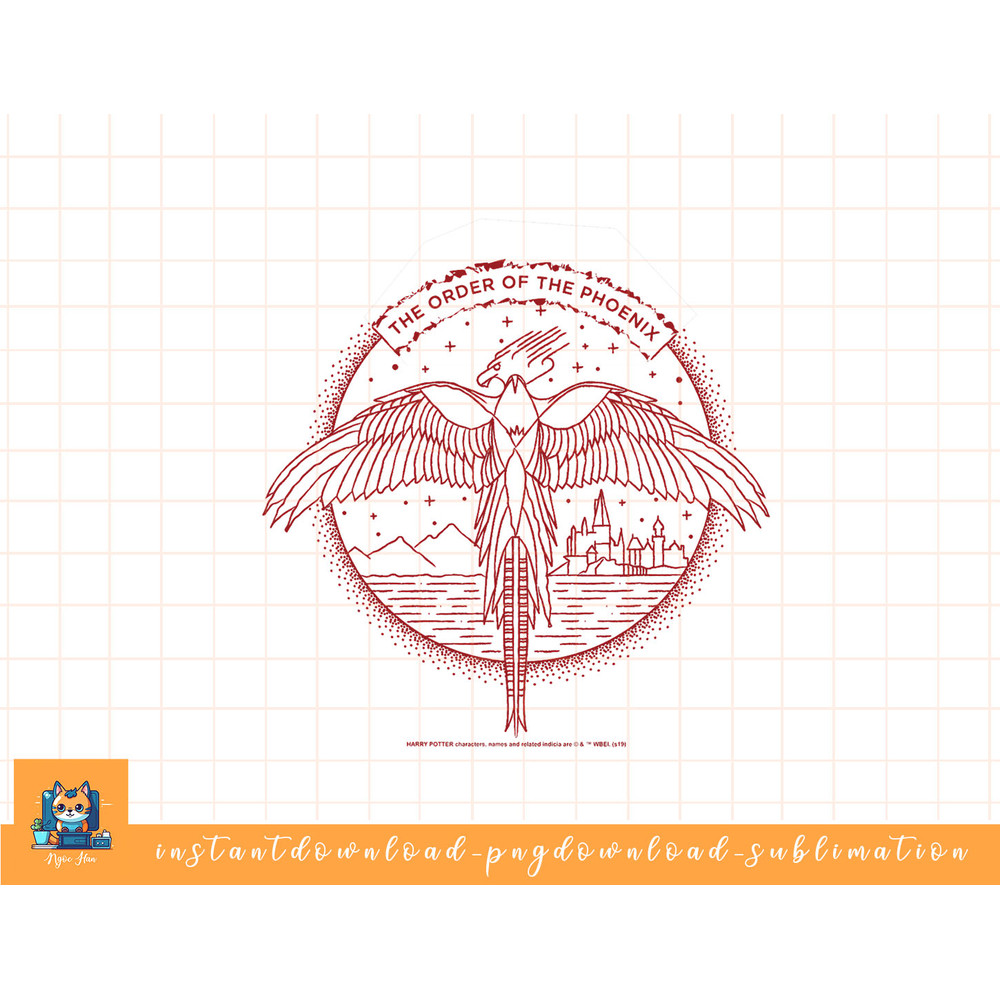 Harry Potter Order Of The Phoenix Line Art Logo png, sublimate, digital download.jpg