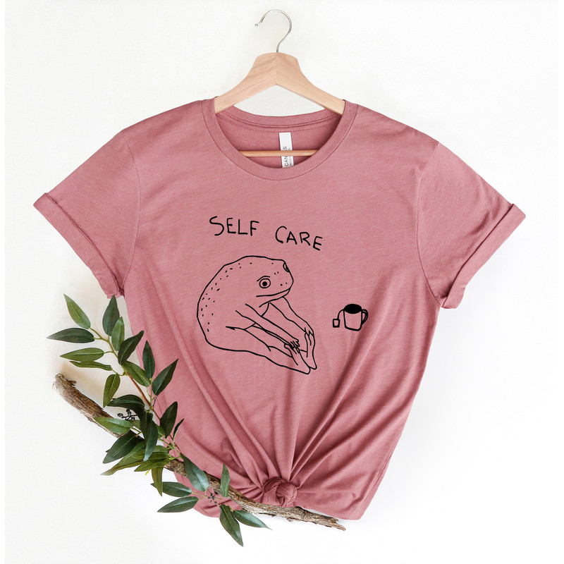 Funny Self Care Frog Shirt, Retro Vintage Self Care Shirt, Frog Lover Gift, Cool Frog Outfit, Cottagecore Frog Tshirt, Trendy Unisex Sweater - 3.jpg