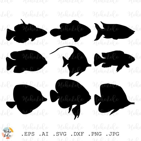 Fish Svg, Fish Silhouette, Fish Cricut, Fish Stencil Svg, Fi | Inspire ...