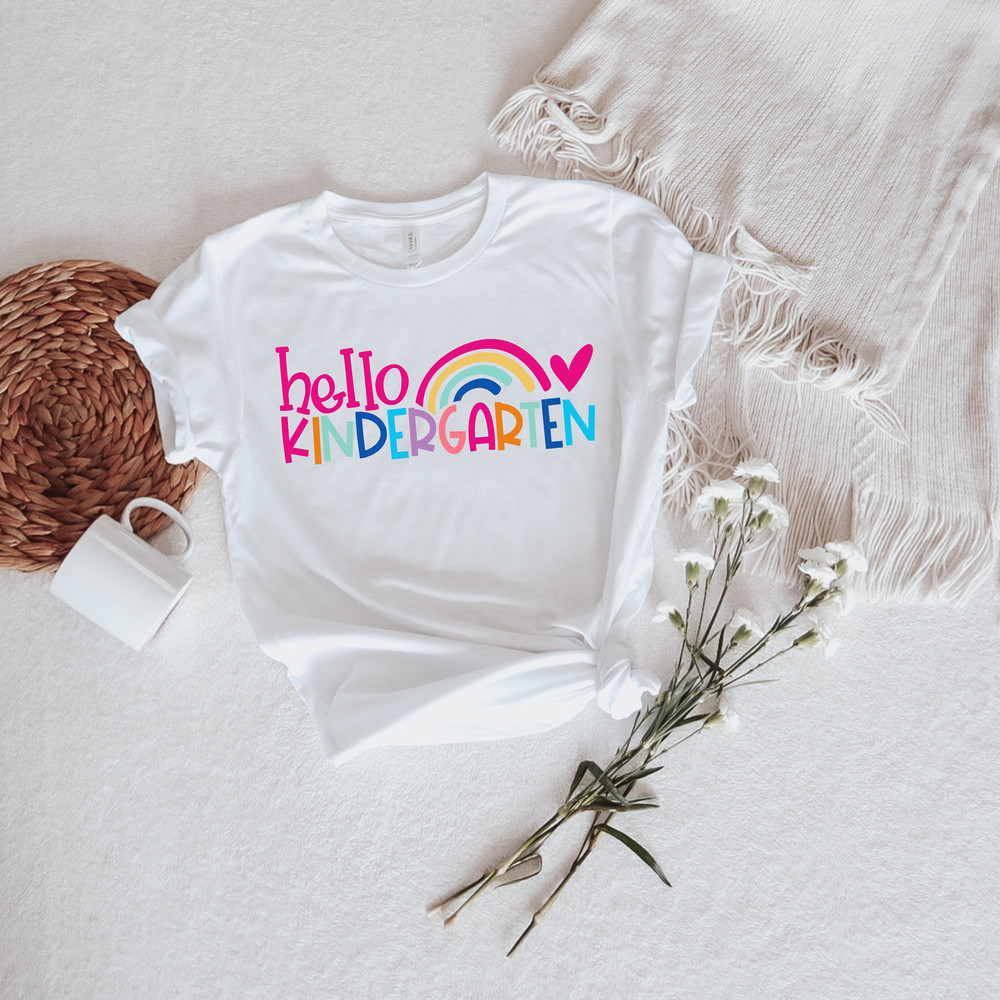 Hello Kindergarten Colorful Rainbow Shirt,Hello Kindergarten Shirt,2022 Happy First Day Of School,Back To School Outfit,Welcome Kindergarten - 3.jpg