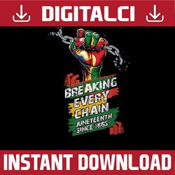 juneteenth breaking every chain since 1865 png, juneteenth celebrating 1865 png,emancipation day png, afro png,digital