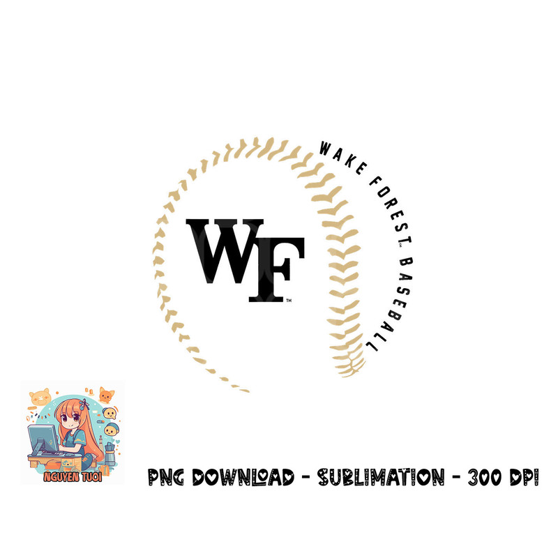 Wake Forest Demon Deacons Baseball Fastball White png, digital download copy.jpg