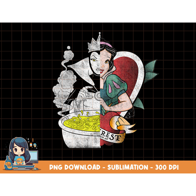 Disney Snow White Split Face Poison Apple Graphic T-Shirt png, sublimation, digital print.jpg