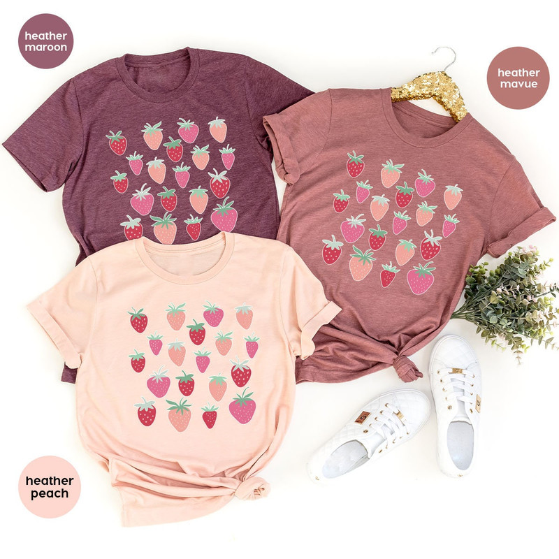 Strawberry Shirts, Strawberry Crewneck Sweatshirt, Summer Shirts, Aesthetic Shirts for Women, Gifts for Her, Strawberry Graphic Tees - 6.jpg