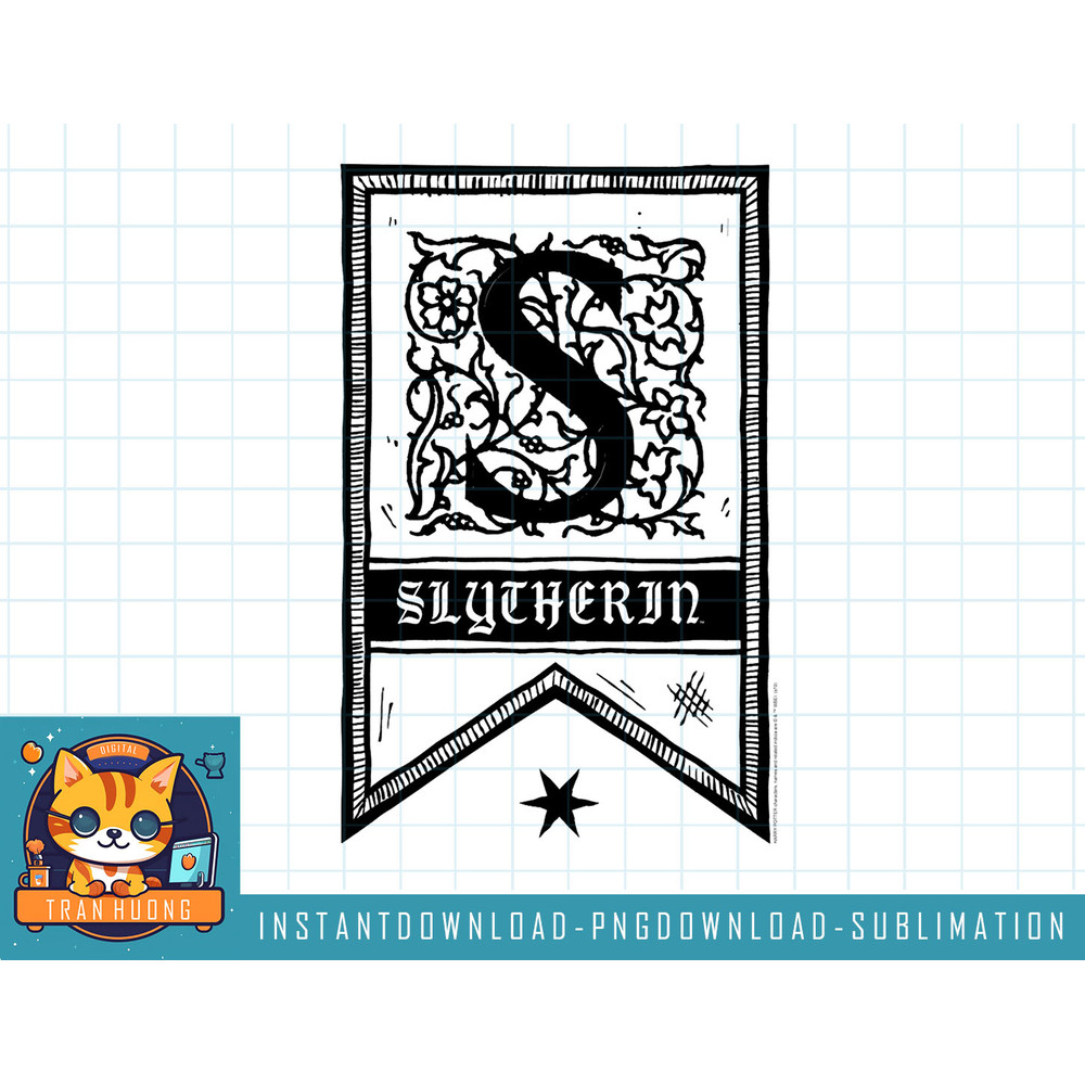 Harry Potter Slytherin Drawn Banner png, sublimate, digital download.jpg