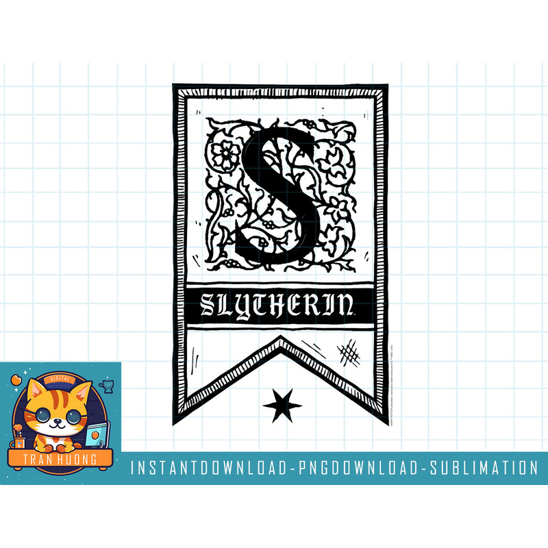 Harry Potter Slytherin Drawn Banner png, sublimate, digital download.jpg