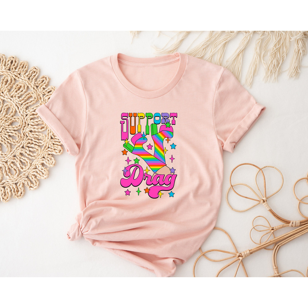 Support Drag Shirt, Drag Is Not Crime, Funny Pride Shirt, Lesbian Shirt, Gay Shirt, Pride Outfit, Queer Is Future, Equality Shirt, Trans Tee - 3.jpg