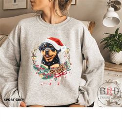 rottweiler christmas dog sweatshirt, dog mom christmas sweater, fur mama gift, dog parent christmas sweatshirt, dog love