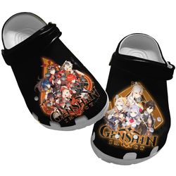 game crocs, genshin impact crocs, genshin impact clog shoes unisex, game sandals, genshin impact sandals