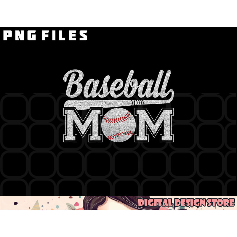 Womens Baseball Mom Mothers Day for Mama Mommy of Baseball Player png, digital download copy.jpg