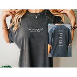 legacy t-shirt, taylor eras merch, maroon lyrics shirt