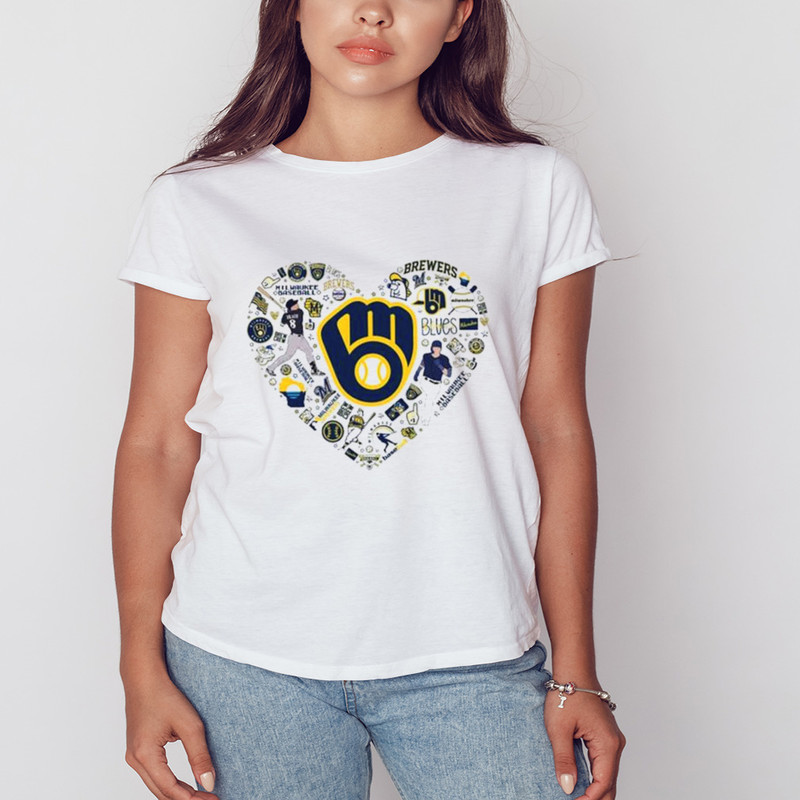 Milwaukee Brewers Icons Heart 2023 Shirt, Unisex Clothing, Shirt For Men Women, Graphic Design, Unisex Shirt