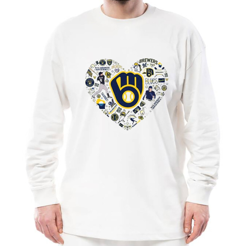 Milwaukee Brewers Icons Heart 2023 Shirt, Unisex Clothing, Shirt For Men Women, Graphic Design, Unisex Shirt