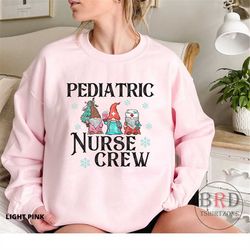 pediatric nurse crew christmas sweatshirt, peds nurse team christmas gift, coworker gift, nurse appreciation gift, cute