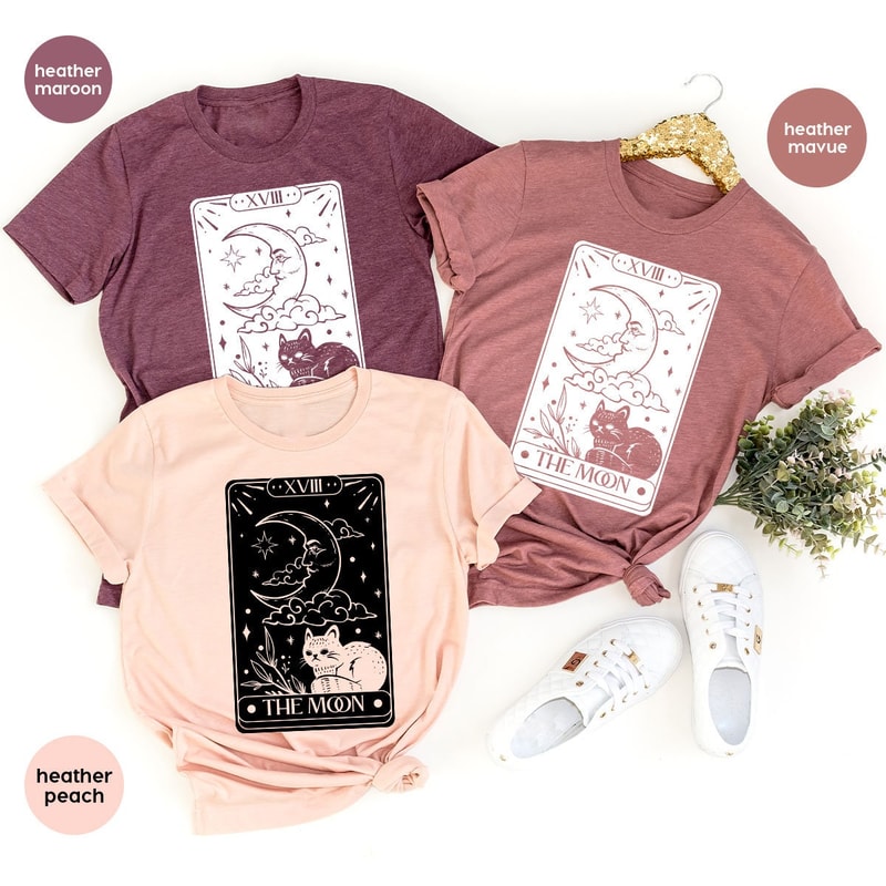Tarot Card Graphic Tees, Gift for Her, Tarot Crewneck Sweatshirt, Mystical TShirts, Shirts for Women, Moon T-Shirt, Witch Sweatshirts - 6.jpg