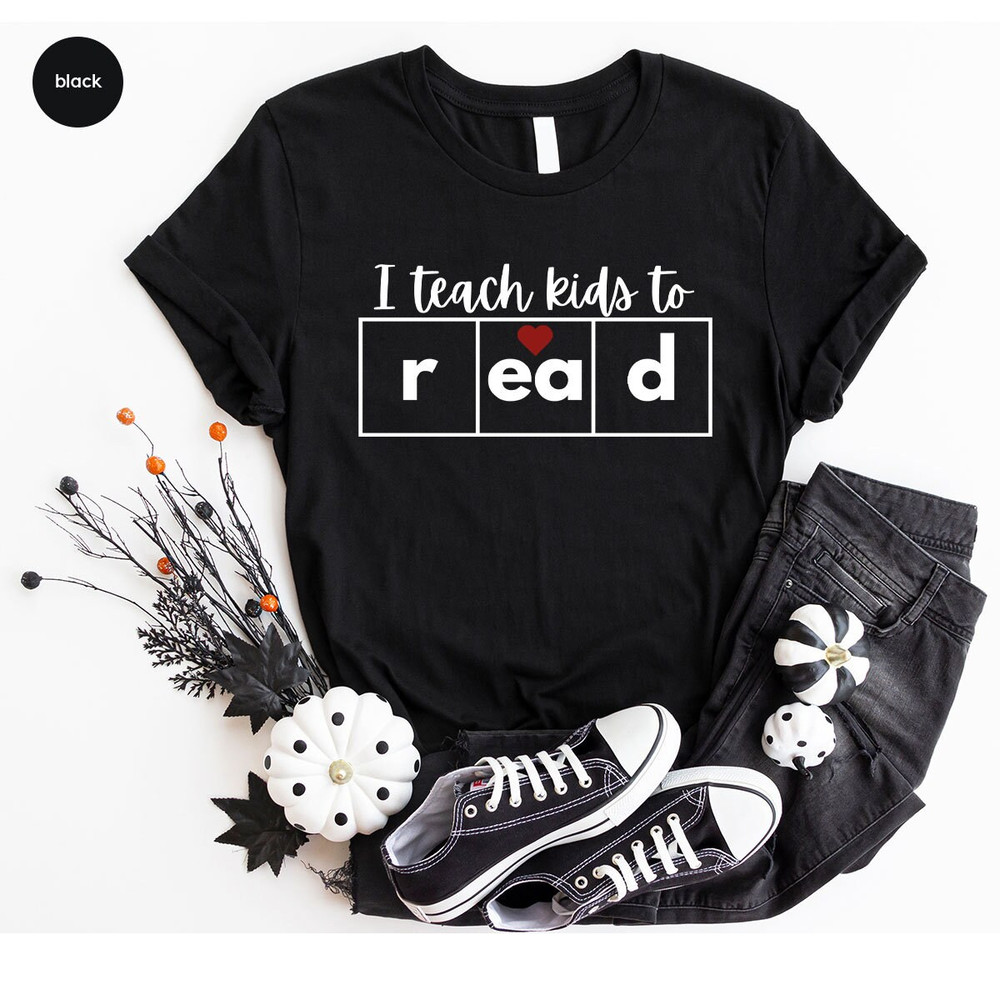 Teacher Appreciation Gift, Reading Teacher Graphic Tees, Funny Teacher Gift, Gift for Teacher, I Teach Kids To Read, Teacher Vneck T-Shirt - 5.jpg