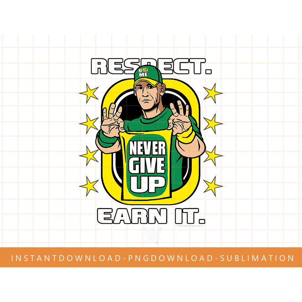 WWE John Cena Respect. Earn It. Cartoon Wrestler T-Shirt copy.jpg