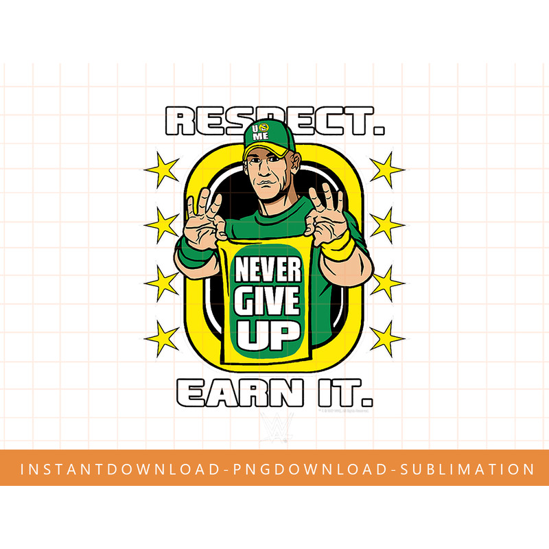 WWE John Cena Respect. Earn It. Cartoon Wrestler T-Shirt copy.jpg