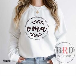 oma sweatshirt, gift for oma, gift for grandma, pregnancy announcement, gift from grandkids, oma mothers day gift, cute