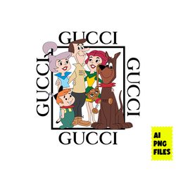 scooby doo and friend gucci png, gucci logo png, scooby doo png, gucci brand logo png, cartoon png, ai digital file