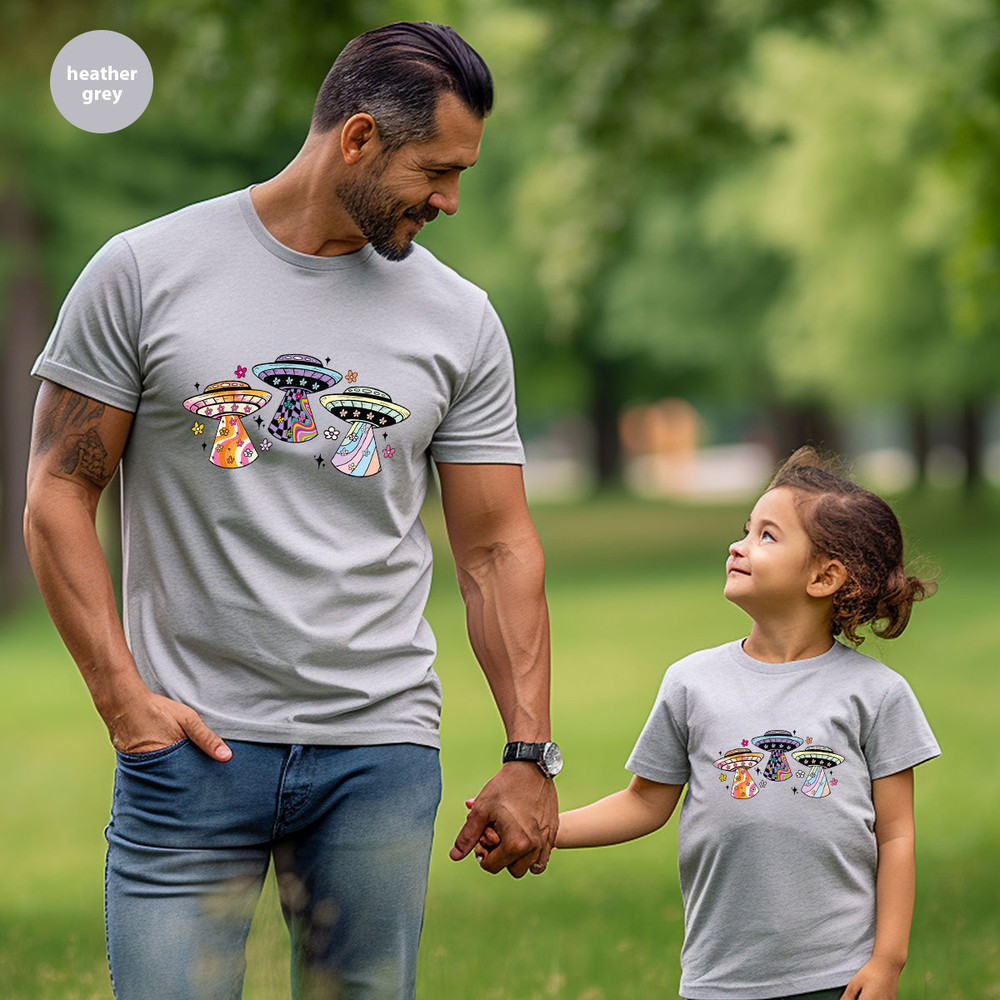 Trendy Space Shirts, Alien Clothing, Cool Flower Graphic Tees, Floral Space Toddler TShirts, Gifts for Women, Space Aircraft VNeck T-Shirt - 7.jpg